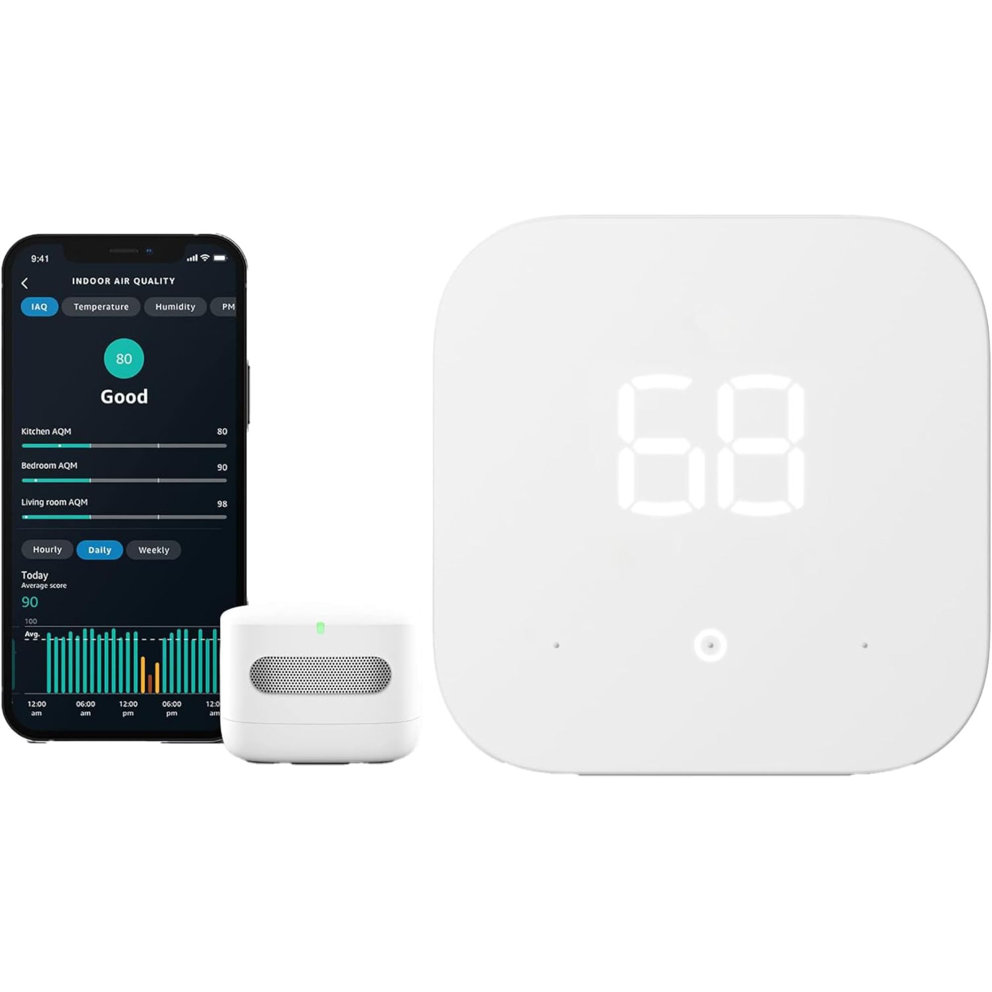 The amazon smart thermostat and air quality monitor 