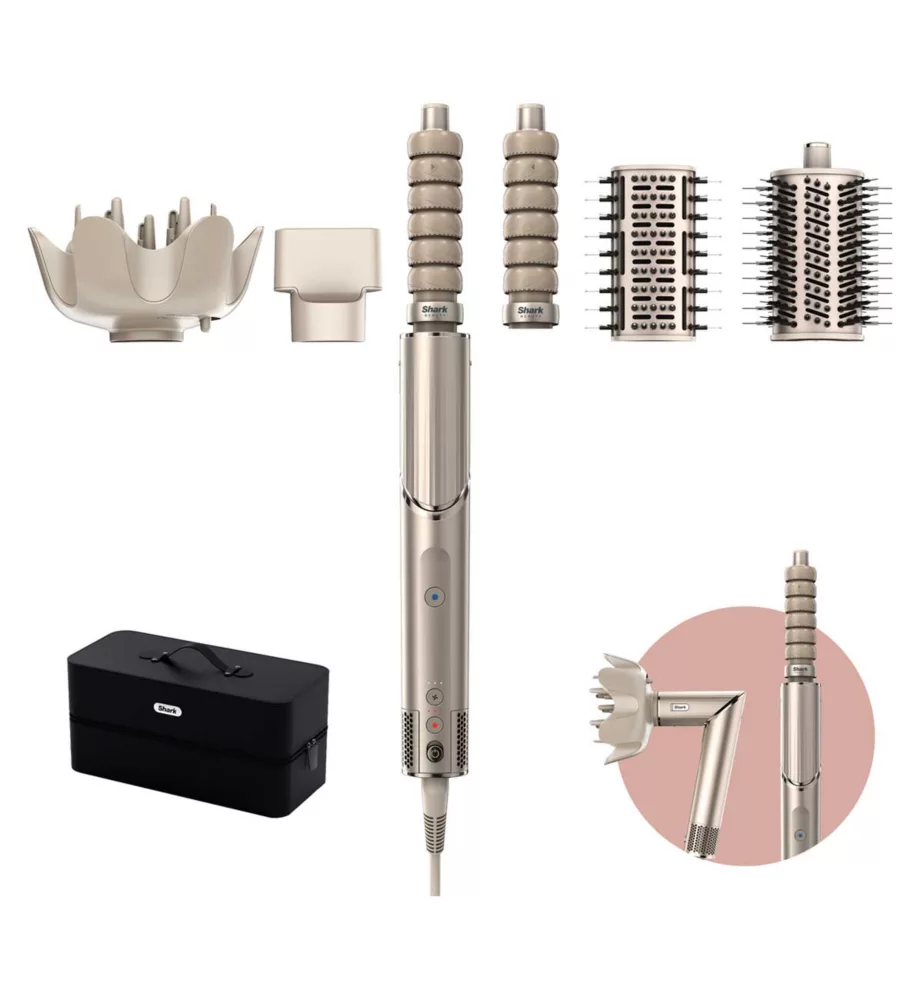 Shark Flexstyle 5-In-1 Air Styler & Hair Dryer With Storage Case - Stone [hd446sluk] 2025 Edition