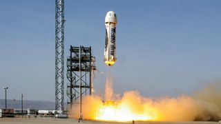 Jeff Bezos' Blue Origin also has designs on the reusable rocket market. Credit: Blue Origin