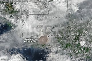 Ash Plume from Guatemala's Fuego Volcano