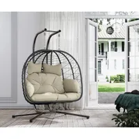 Bifanuo Double Wicker Swing Egg Chair