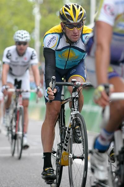 Lance Armstrong (Astana) was tucked in in the middle of the first group home; waiting in the shadows for the final stage perhaps?
