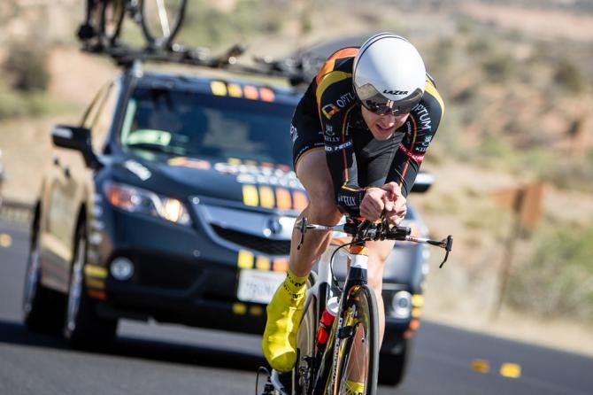 Carter Jones (Optum) going hard on the way to taking the leaders jersey.