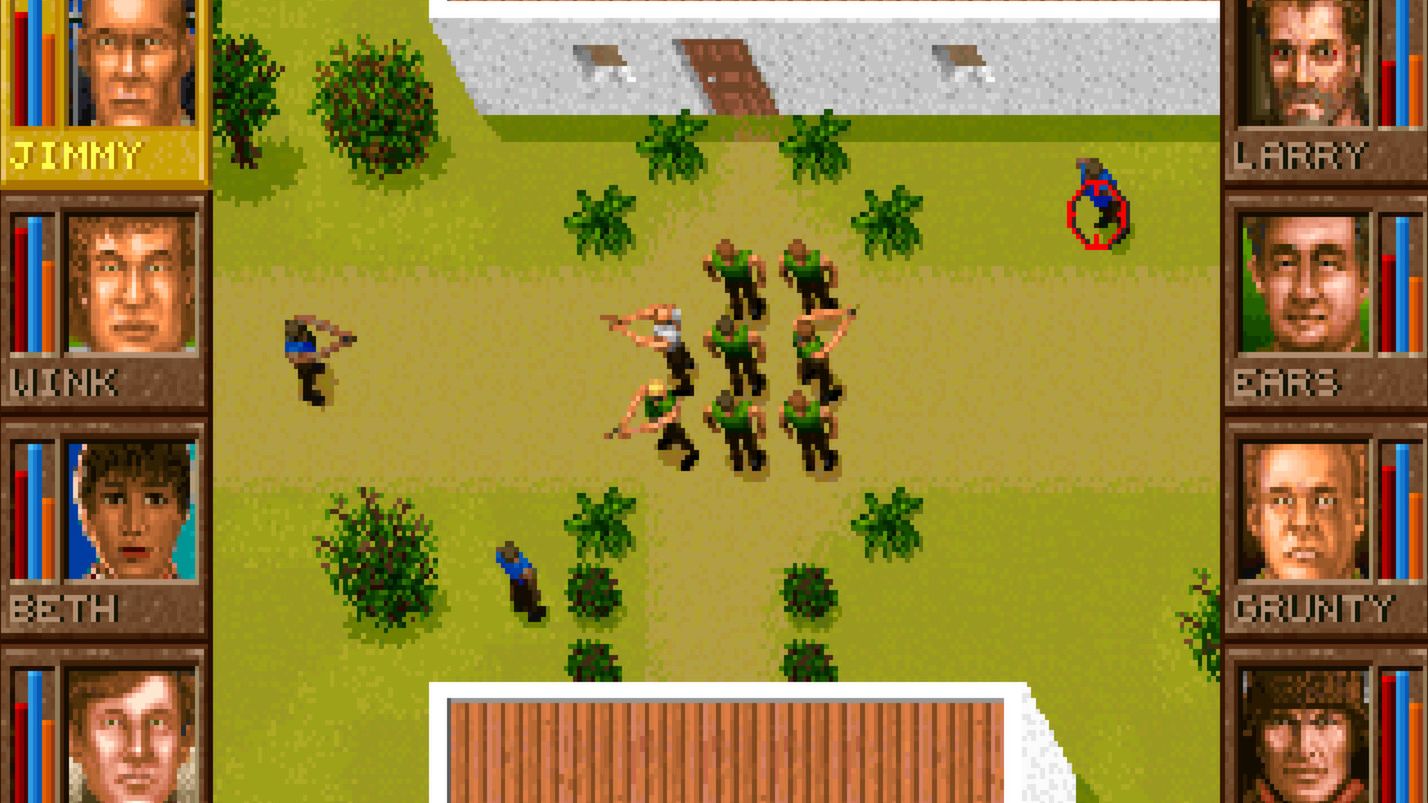 Mercenaries in a field.