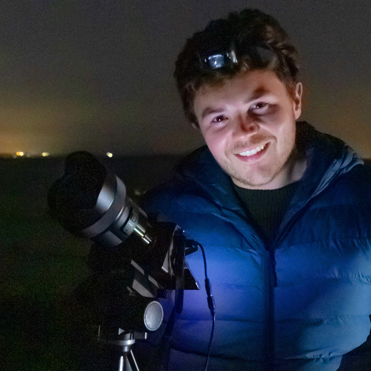 Astrophotographer Josh Dury on location at night