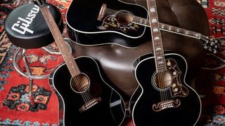 Gibson Ebony J-45 Standard, Ebony Hummingbird Standard, and Ebony J-200 Standard