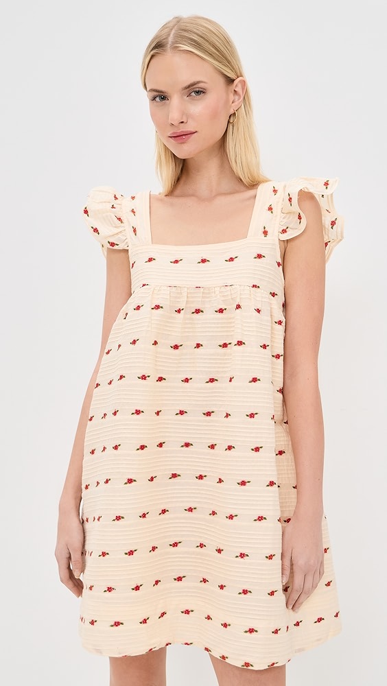 Aster Babydoll Mini Dress - White
