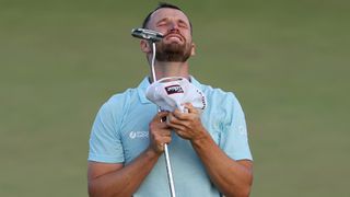 Wyndham Clark after holing his winning putt in the 2023 US Open