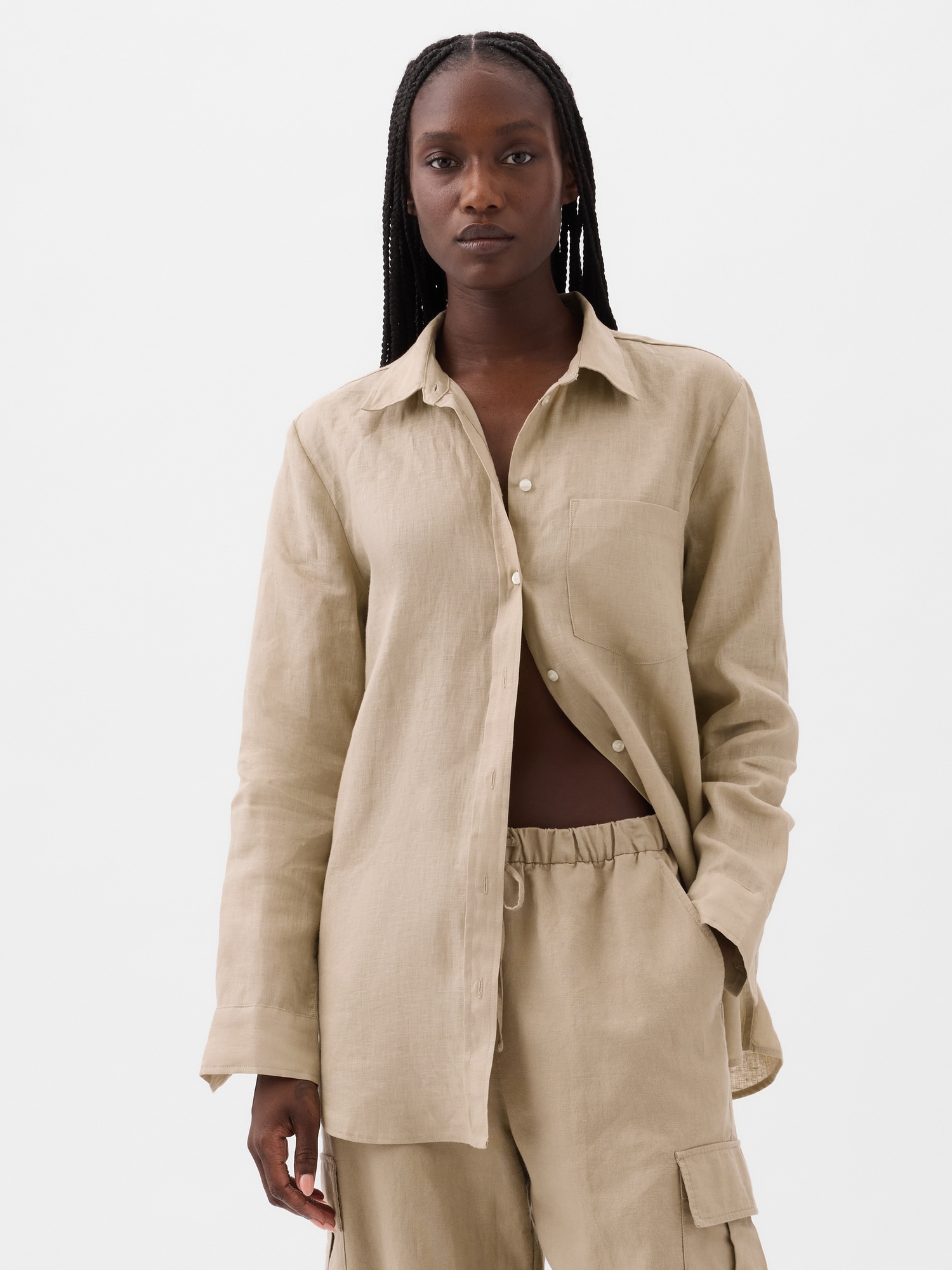 Gap, 100% Linen Boyfriend Shirt