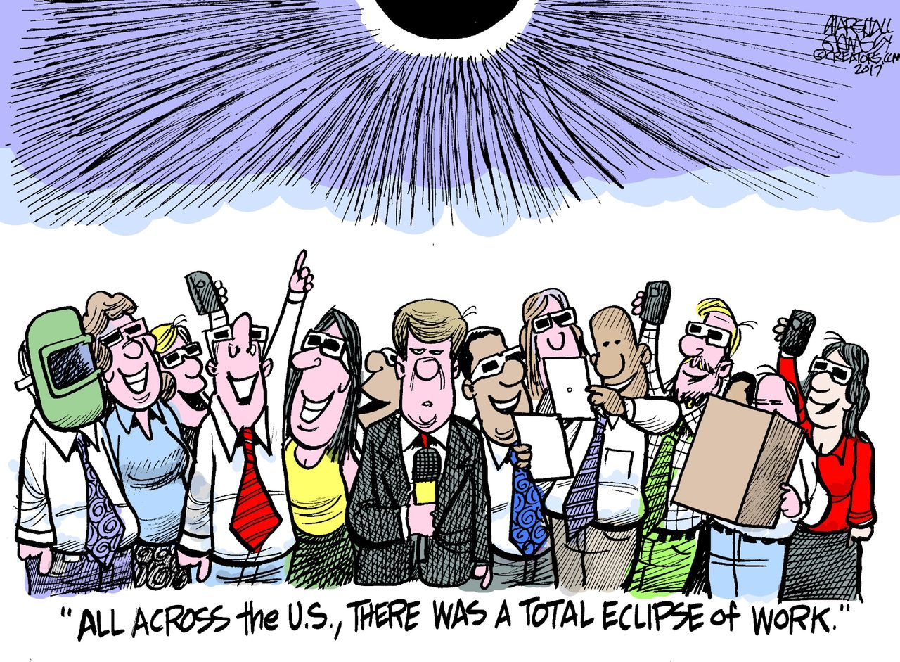 Editorial cartoon U.S. Total eclipse