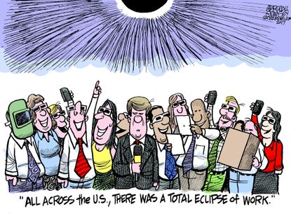 Editorial cartoon U.S. Total eclipse