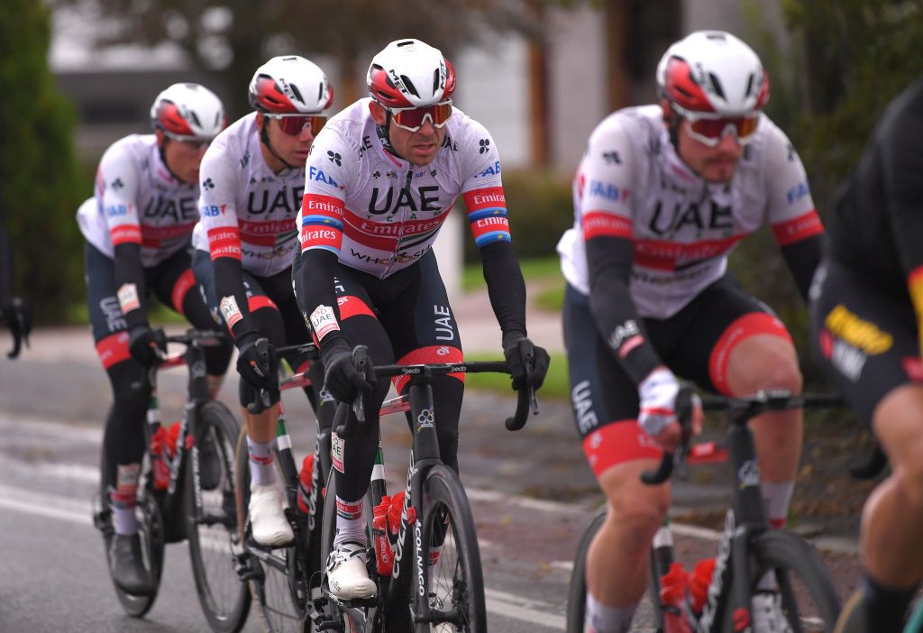 WEVELGEM BELGIUM OCTOBER 11 Alexander Kristoff of Norway and UAE Team Emirates during the 82nd GentWevelgem In Flanders Fields 2020 Men Elite a 2325km race from Ypres to Wevelgem GentWevelgem FlandersClassic on October 11 2020 in Wevelgem Belgium Photo by Luc ClaessenGetty Images