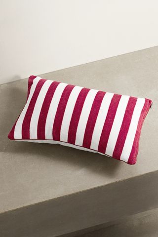 Striped Cotton-Terry and Linen Beach Pillow