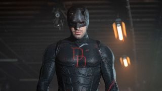 Matt Murdock (Charlie Cox) is dressed in his superhero suit on Daredevil: Born Again.