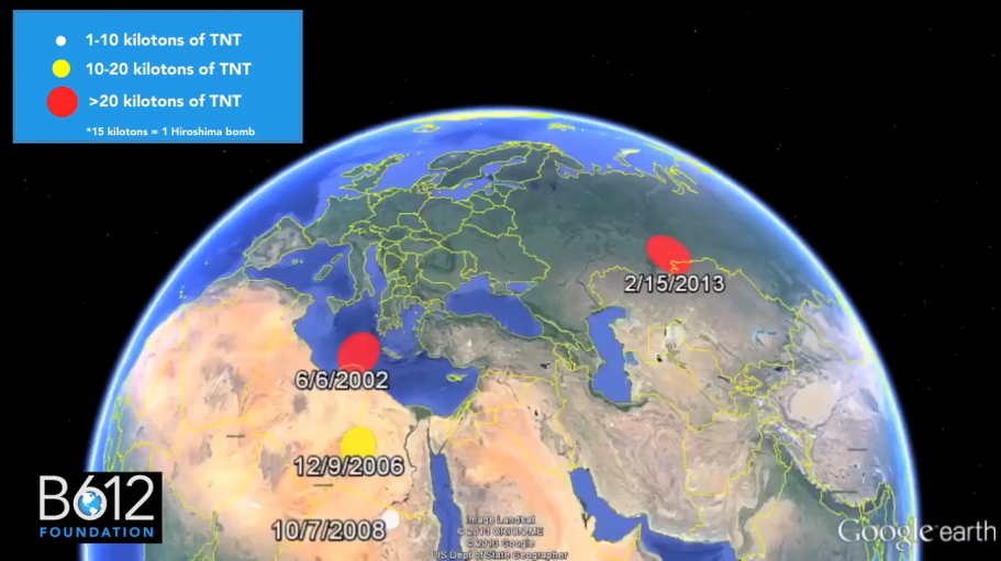 Asteroid Hits Earth On Map