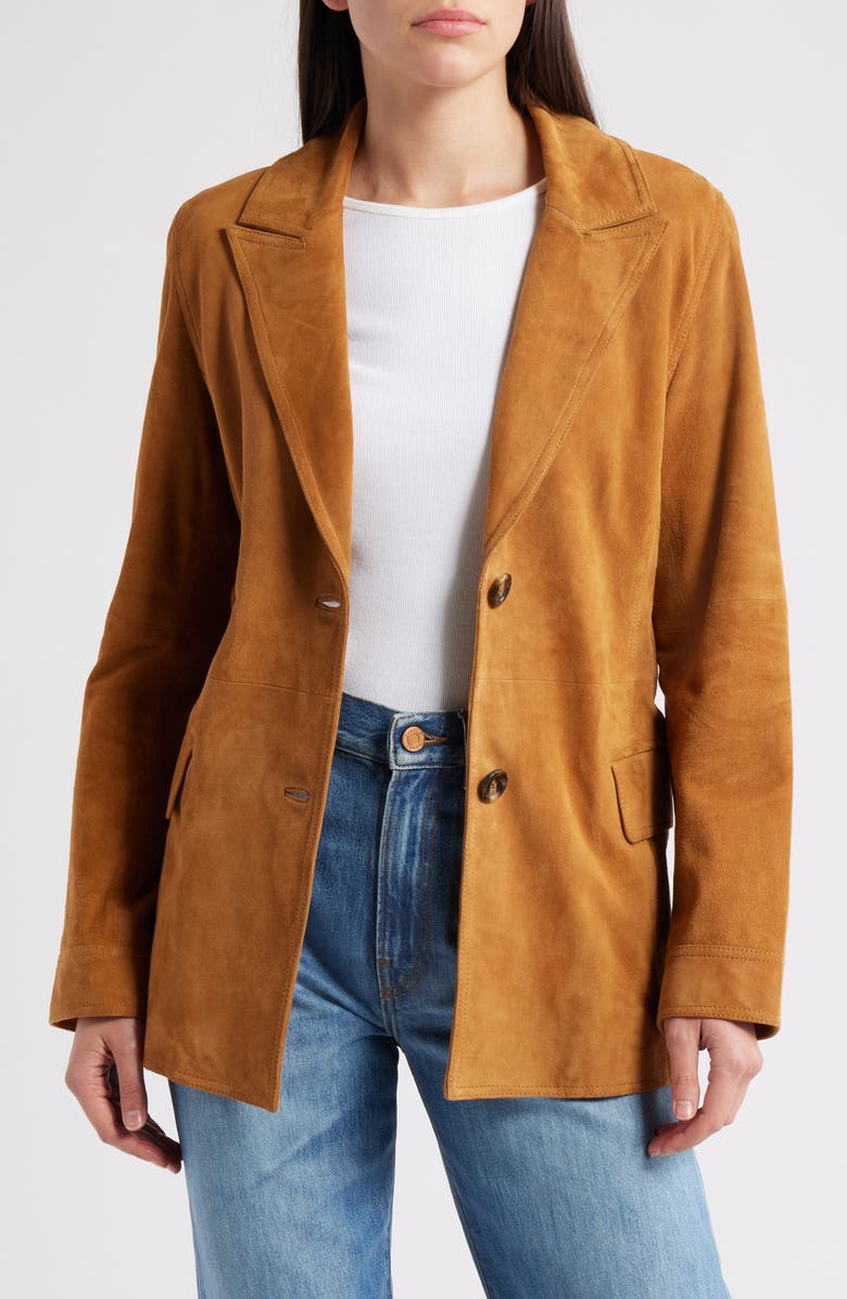 Single Breasted Suede Blazer