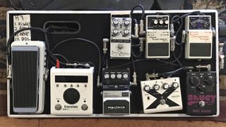 Phil’s stage ’board has a couple of prototype drives on it, including the bracingly titled ‘Fuck Jazz’ overdrive by LAA Custom