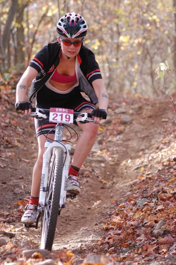 Lindsey Prososki racing at the Ohio mountain bike championships.