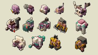 An image of many of the Piglins in Minecraft Legends.