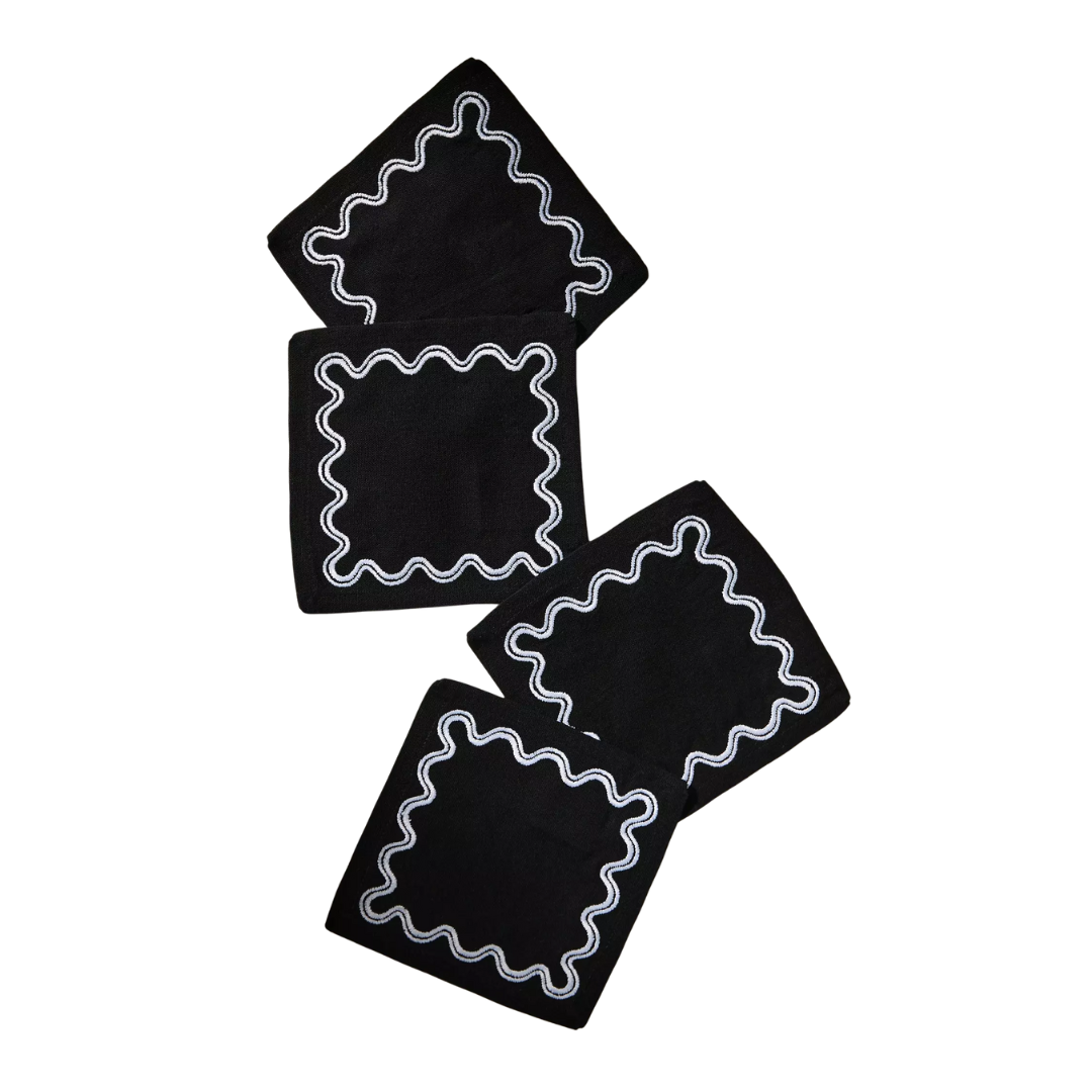 Madeline Embroidered Cocktail Napkins, Set of 4