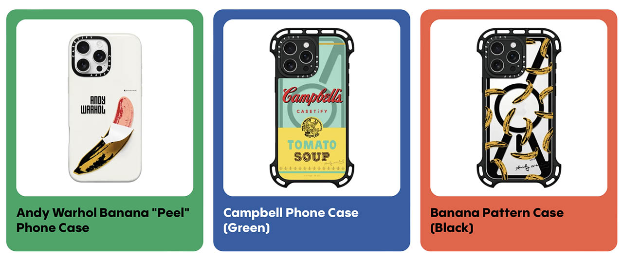 Casetify's Andy Warhol iPhone cases include a gigantic banana