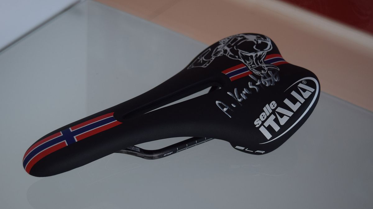Norwegian sprinter Alexander Kristoff's custom saddle