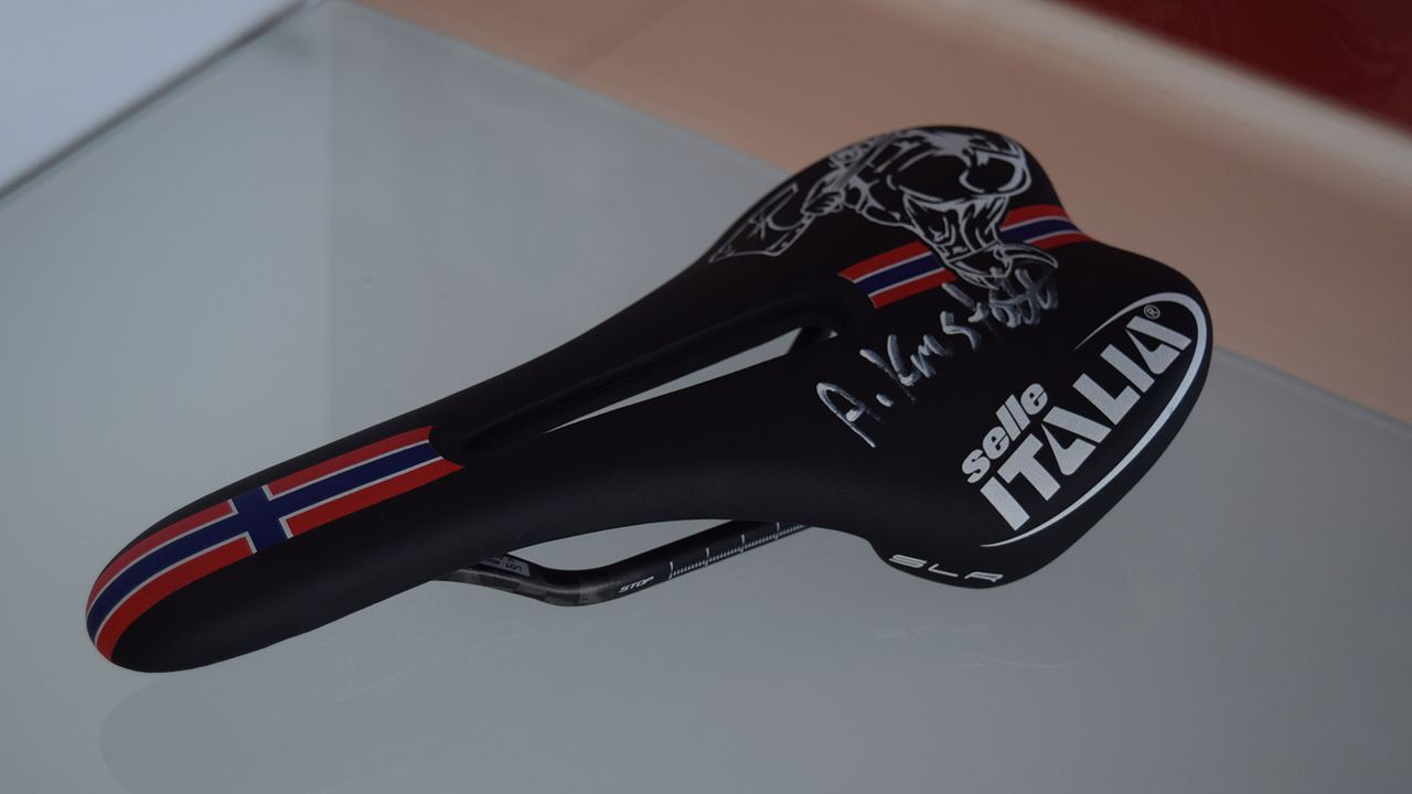 Norwegian sprinter Alexander Kristoff's custom saddle