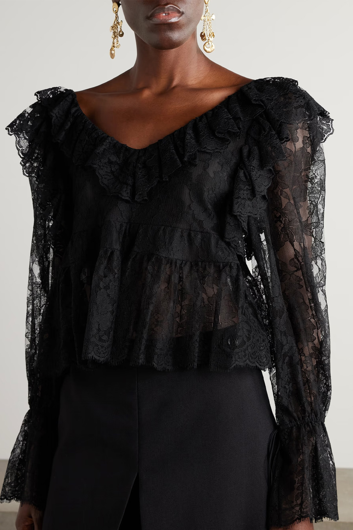 Ruffled Lace Blouse