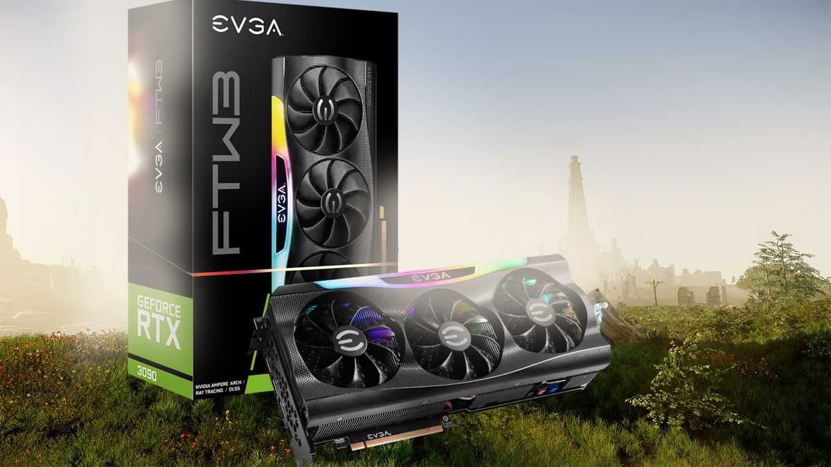 EVGA RTX 3090 edited into New World MMO screenshot