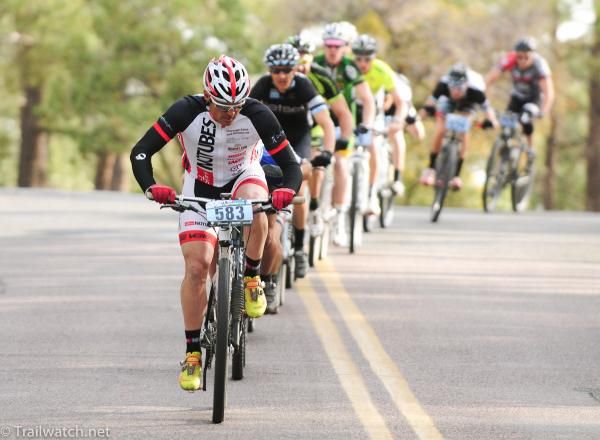 Kenny Wehn (NoTubes) taking a massive pull on the six-mile climb