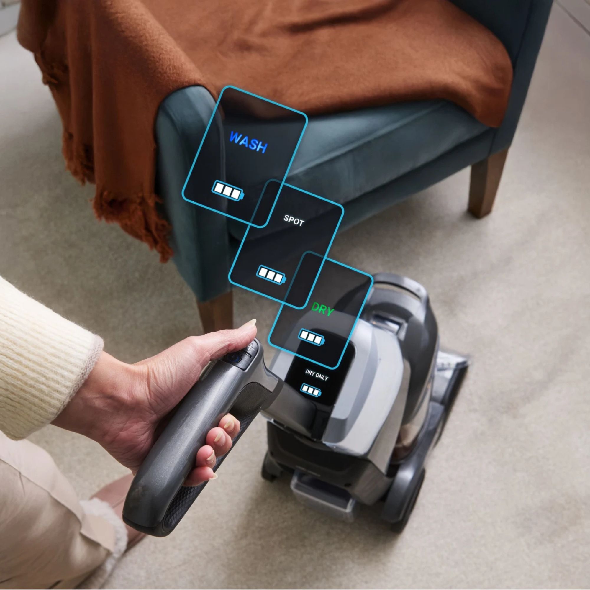 VAX ONEPWR Compact Cordless Carpet Cleaner screen