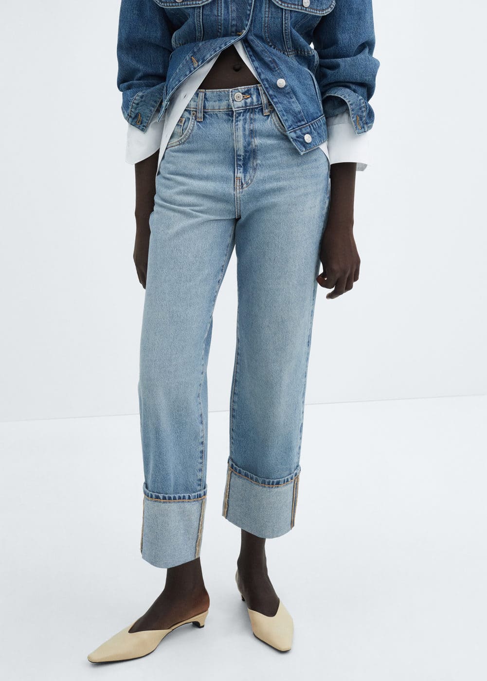 Turned-Up Straight Jeans -  Women
