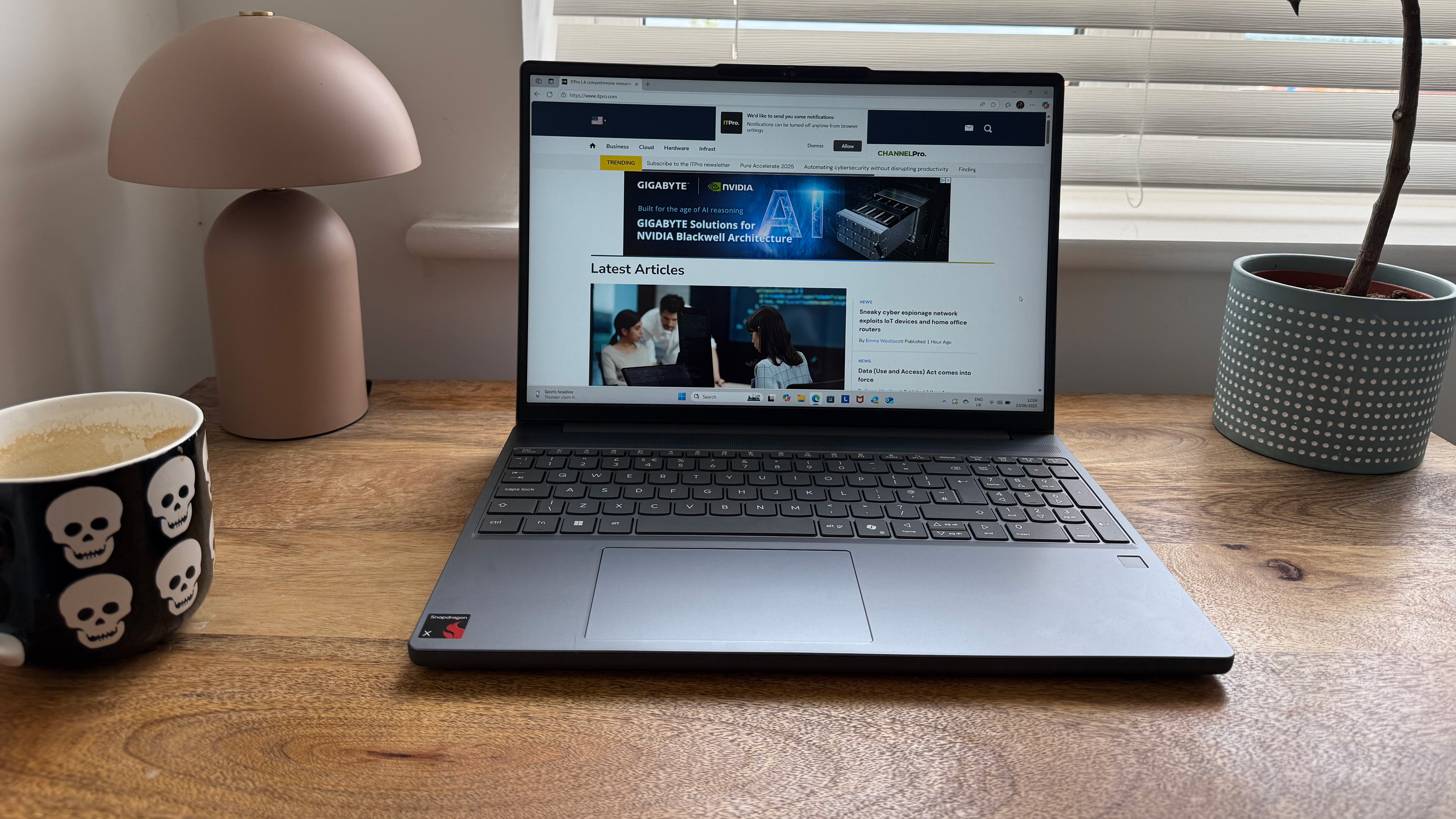 The Lenovo IdeaPad Slim x3 on a desk