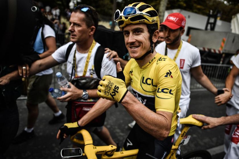 Geraint Thomas after winning the 2018 Tour de France 