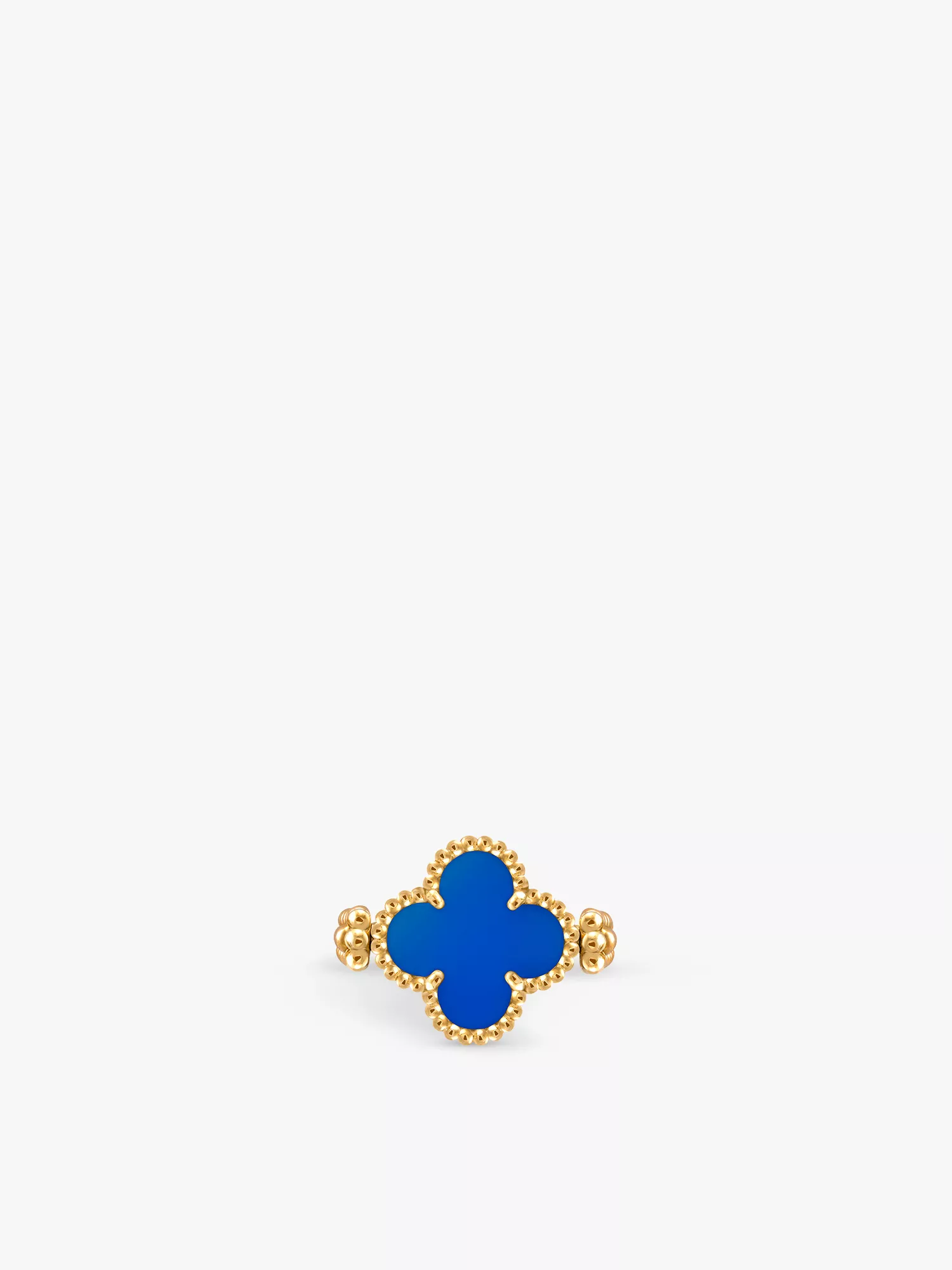 VAN CLEEF & ARPELS, Vintage Alhambra 18ct Yellow-Gold and Agate Reversible Ring