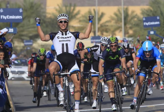 Marcel Kittel (Giant Shimano) powers to the win on stage 3 of the Dubai Tour