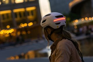 Scott's La Mokka helmet features integrated light and sensor