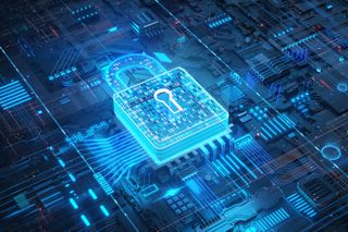 MOVEit: Digital security padlock with encrypted binary code on futuristic circuit board