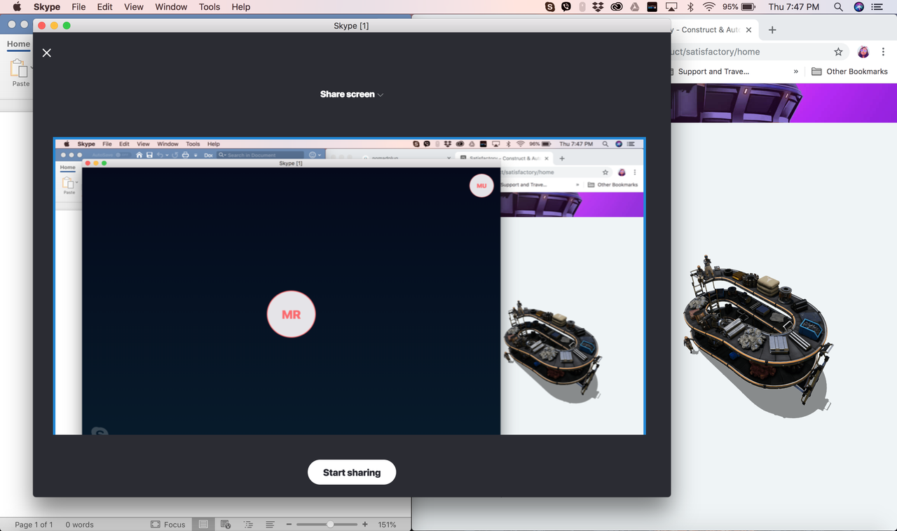 Share your screen on Skype
