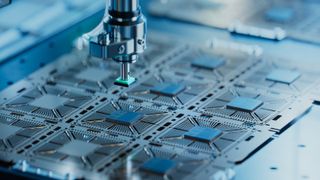 Stock image of chips being made by a machine.