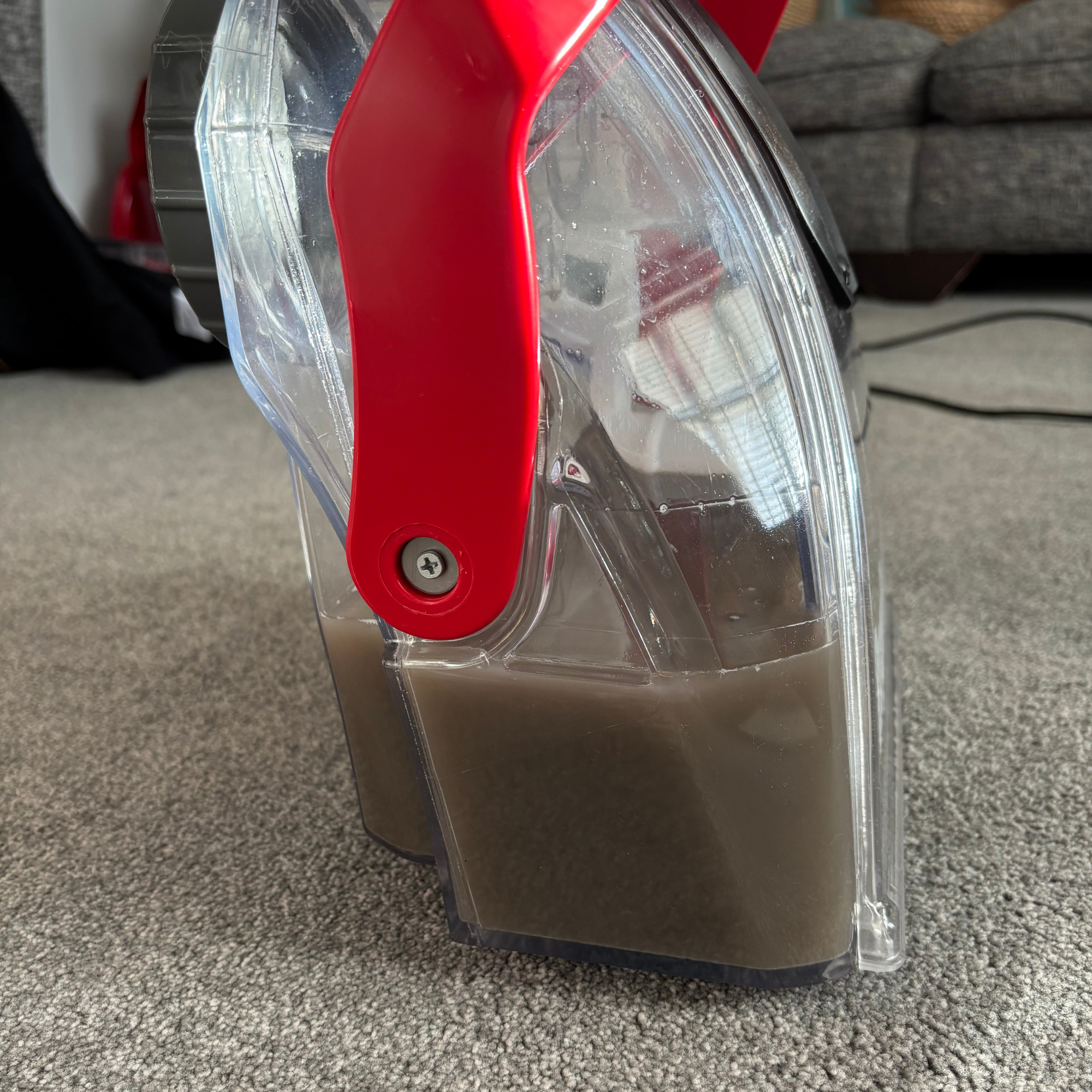 Rug Doctor Deep Upright Carpet Cleaner waste water tank with dirty water