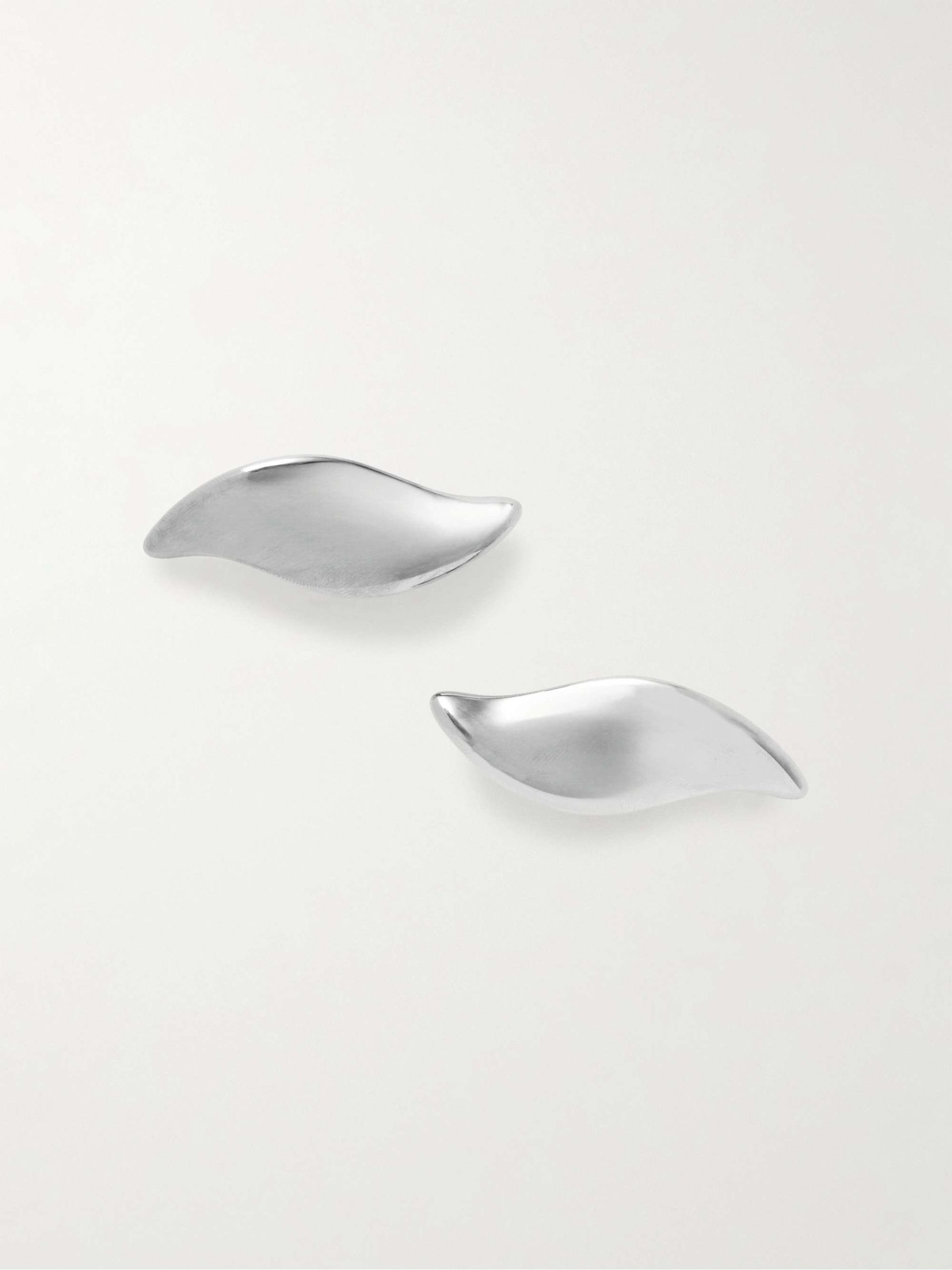 Leaf Silver-Tone Clip Earrings