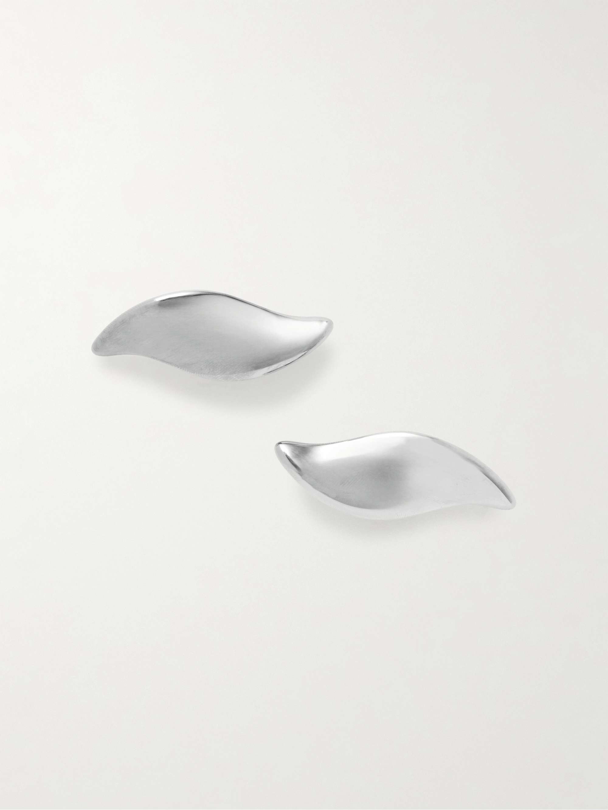 Leaf Silver-Tone Clip Earrings