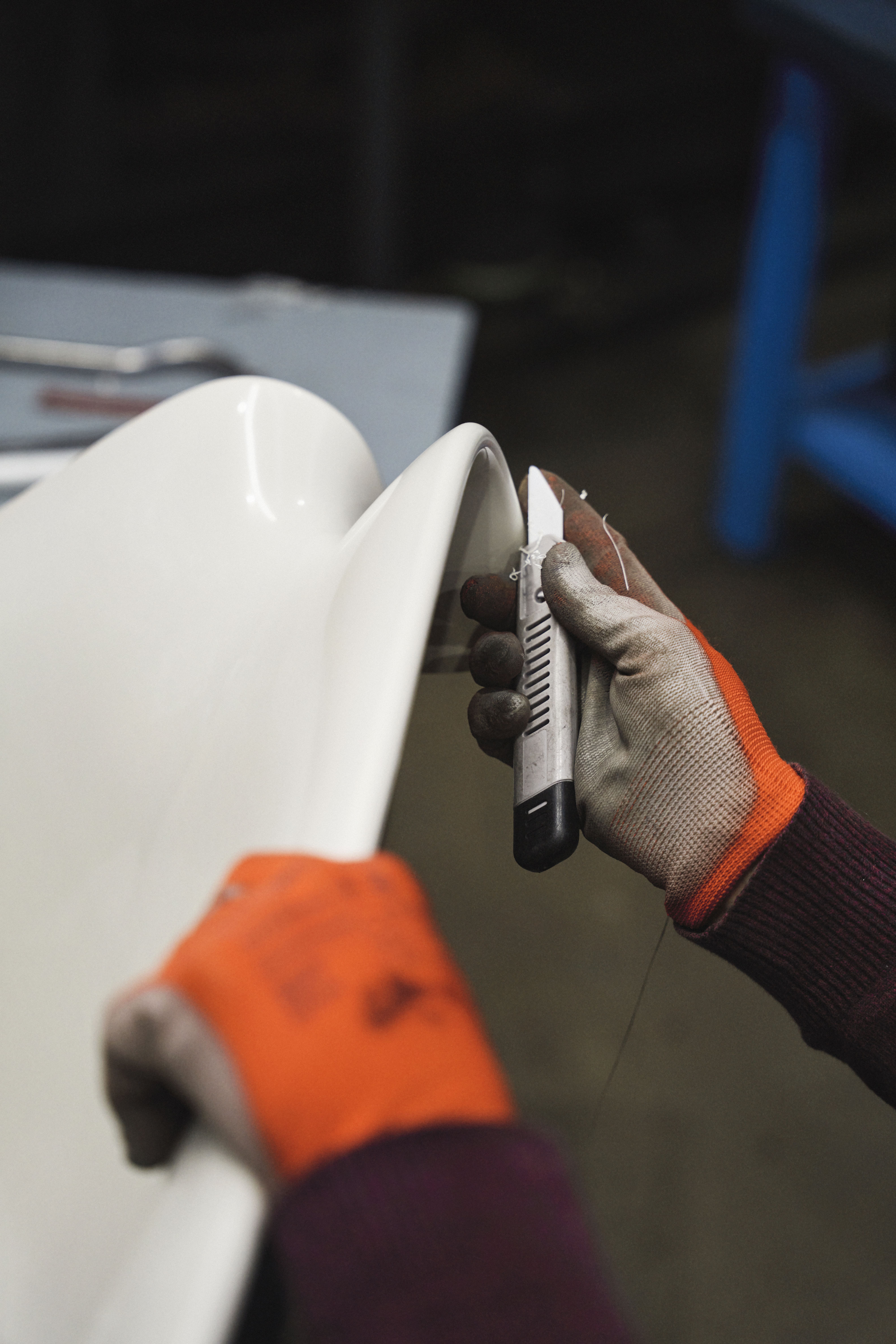 Production shot of chair in a factory