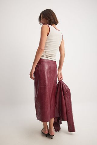 Na-Kd, Pu Seam Detail Midi Skirt