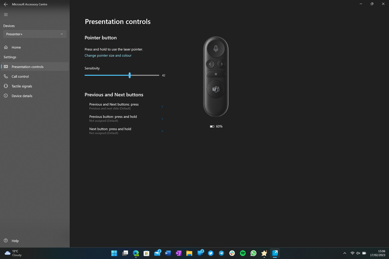 Microsoft Presenter Settings