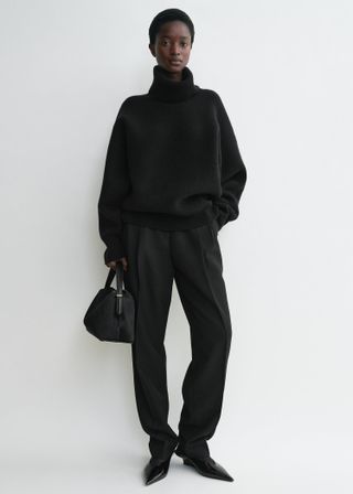 Double-Knit Turtleneck Black