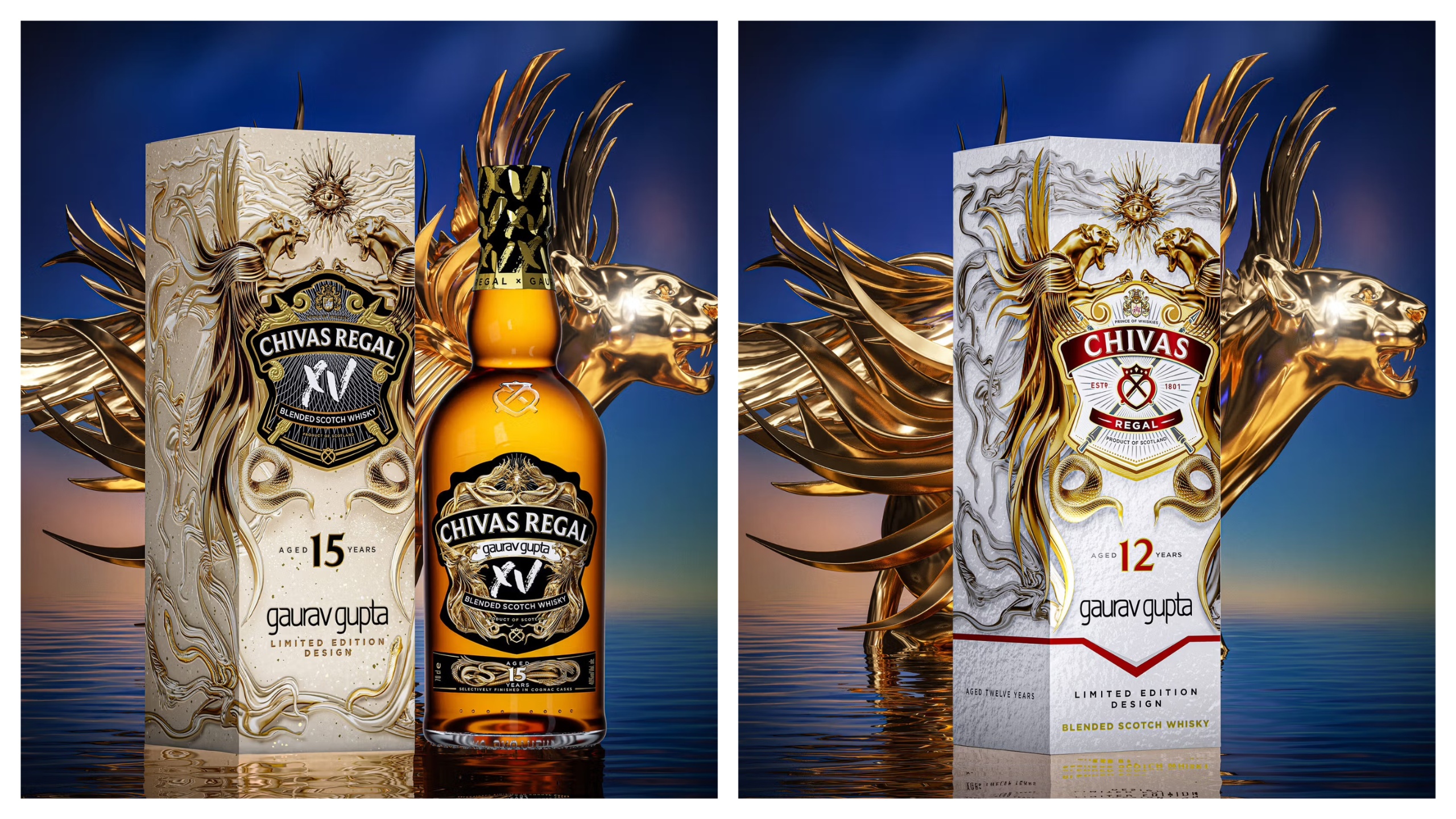 Chivas Regal XV on the left and on the right the 12