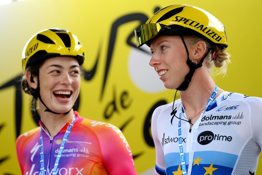 CAHORS FRANCE JULY 26 Lorena Wiebes of The Netherlands and Team SD Worx Protime prior to the 2nd Tour de France Femmes 2023 Stage 4 a 1771km stage from Cahors to Rodez 572m UCIWWT on July 26 2023 in Cahors France Photo by Alex BroadwayGetty Images