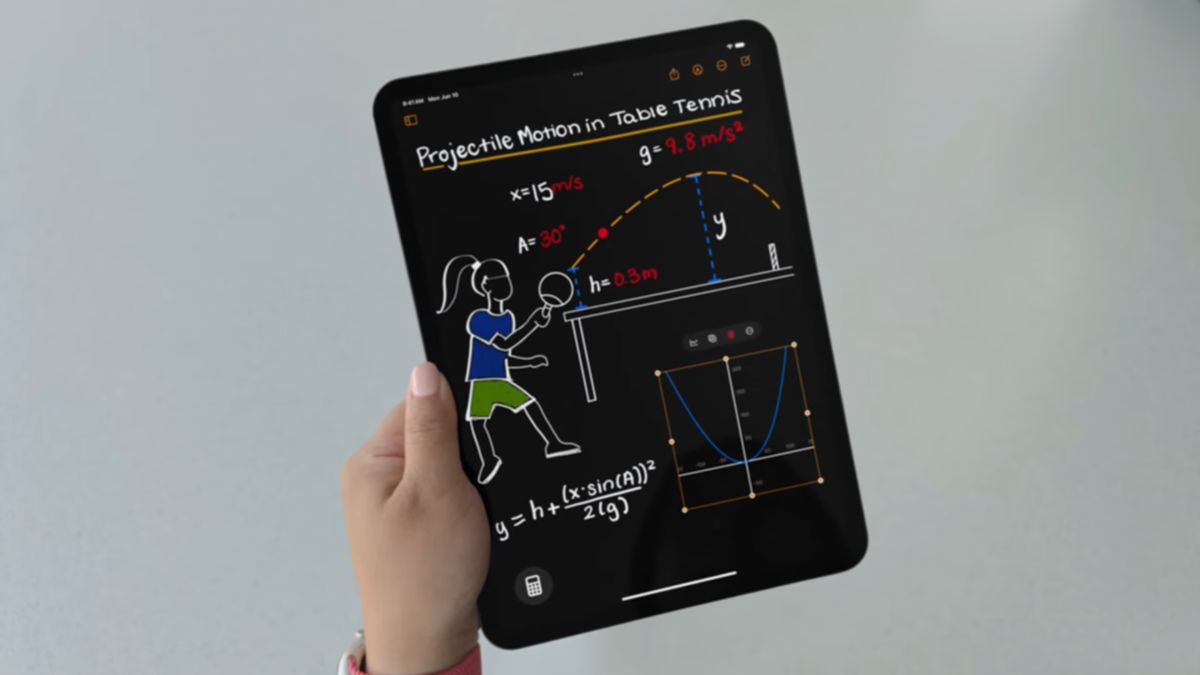 The new Math Notes feature on the iPa Calculator app as presented at WWDC 2024